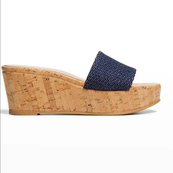 Stuart Weitzmam cork wedge and tortoise patent leather size 8.5 - Picture 5 of 5